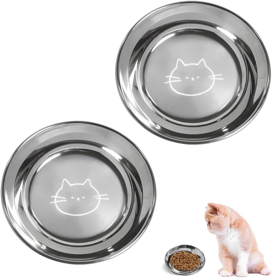 stainless-steel-cat-bowls-food-dishes-for-indoor-cats-cats-shallow-whisker-friendly-6-4inches-cat-food-water-dishes-bowls-whisker-fatigue-relief-dishwasher-safe-2pcs