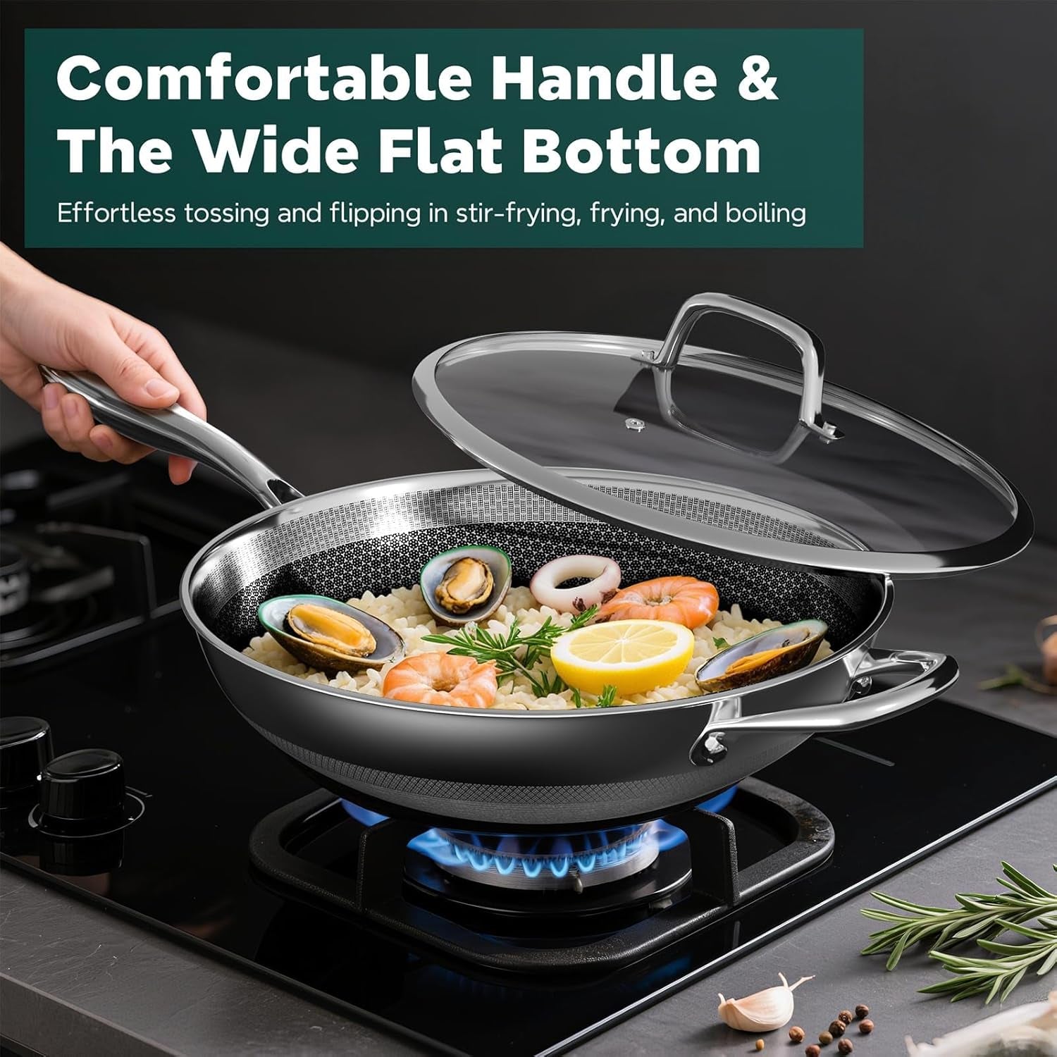 wok-pan-13-inch-stainless-steel-woks-stir-fry-pans-nonstick-wok-pan-with-lid-for-induction-hybrid-electric-gas-halogen-all-stoves-professional-pfoa-free-cookware-dishwasher-fast-heat