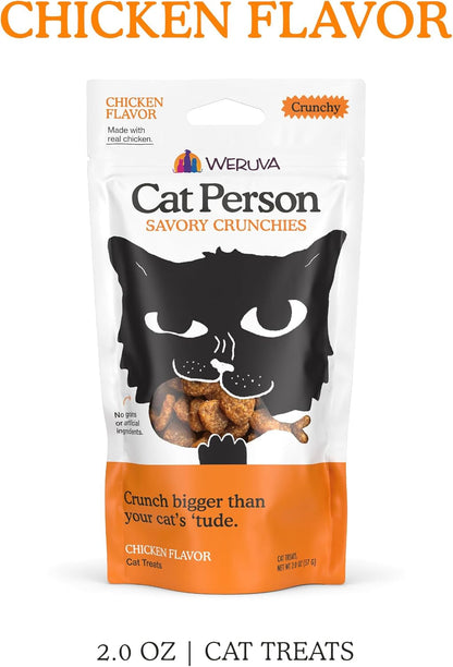 Cat Person, Chicken Savory Crunchies Cat Treats, 2Oz Bag3