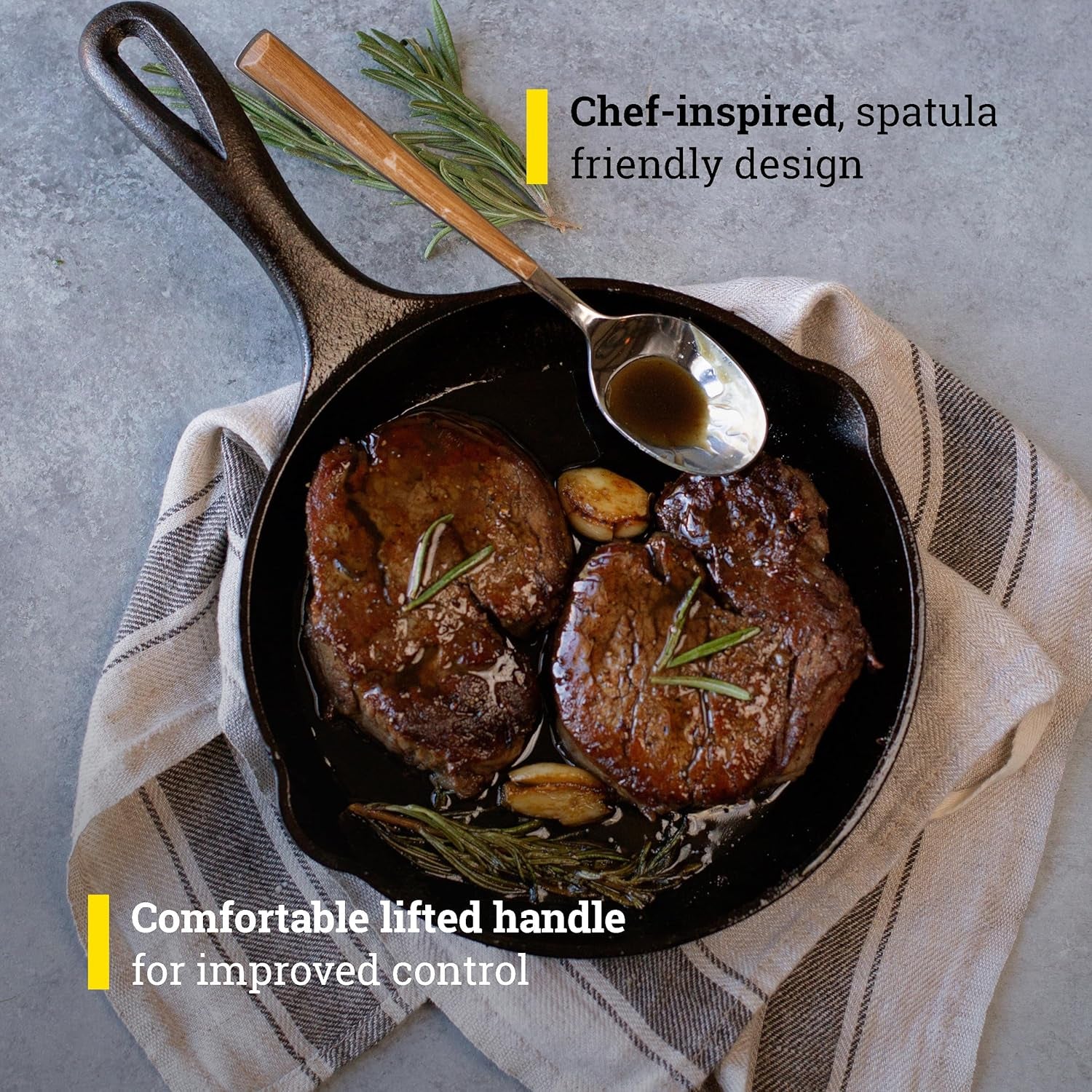 8-cast-iron-skillet-chef-collection-perfect-sear-ergonomic-handles-superior-heat-retention-cast-iron-cookware-skillet