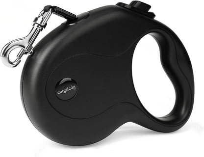 Enrgticdg 16Ft Retractable Dog Leash,Light Weight Leash for Small to Medium Dogs/Cats up to 50Lbs,Stainless Steel Spring Strong Nylon Tape, Tangle Free, One-Handed Brake.(Black)1