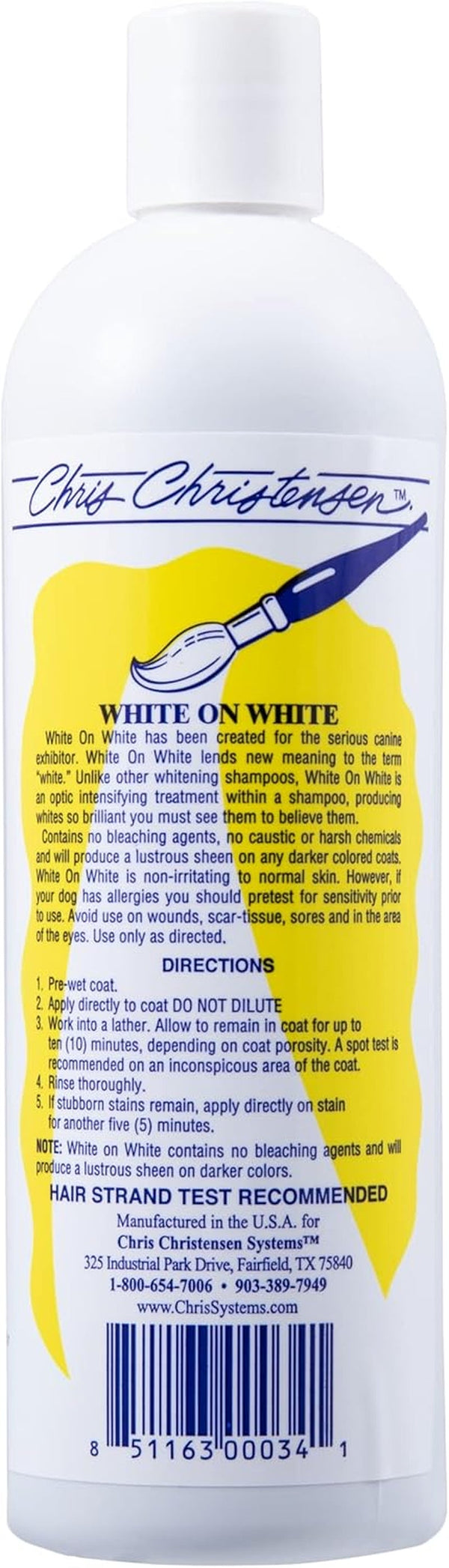Chris Christensen White on White Whitening Treatment Dog Shampoo (16OZ)10