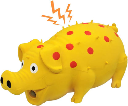 Andiker Dog Squeaky Toy, Dots Latex Dog Chew Toys with a Oinks Sound Squeaker Grunting Pig Dog Toy Durable Self Play 8" Dogs Squeeze Toy for Dental Biting Chasing to Kill Boring Time (Blue)9