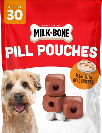 Milk-Bone Pill Pouches Dog Treats with Real Chicken, 25 Count Bags (Pack of 5; 125 Total Treats)15