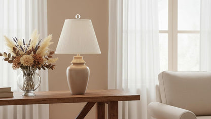 33055, Hardback Empire Transitional Spider Lamp Shade, Mushroom Pleated Pleated White, 7" Top X 13" Bottom X 10" Slant9