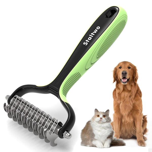 Staltwo Deshedding Dog Brush for Shedding, Undercoat Rake for Dog&Cat | Orange Extra-Wide Double-Sided Pet Grooming Tool | Shedding Control for Long/Medium-Haired Dogs and Cats, Knot Removal8