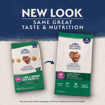 Natural Balance Limited Ingredient Small Breed Dry Dog Food - Complete Nutrition for Small Breeds - Wholesome Grains Brown Rice Recipe - Limited Ingredient Formula - 12 Lb - Lamb & Brown Rice2