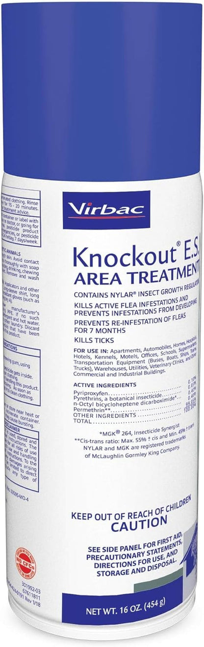 Virbac Knockout ES Area Treatment Carpet Spray for Fleas and Ticks 16 Oz3