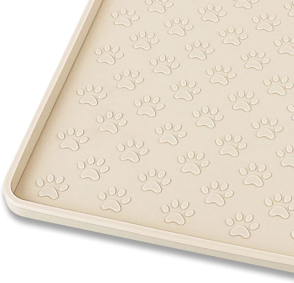 Ptlom Pet Placemat for Dog and Cat, Mat for Prevent Food and Water Overflow, Suitable for Small, Medium and Big Pet, 18" 12", Grey, Silicone24