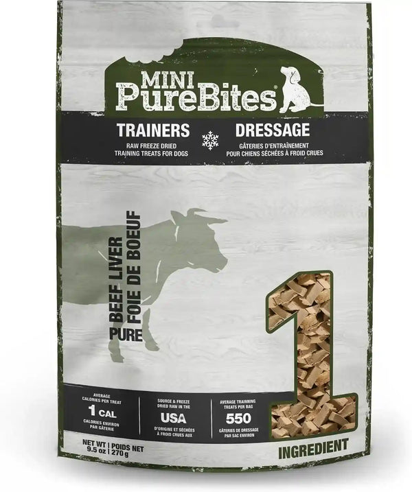 Purebites Mini Beef Liver Freeze Dried Dog Treats, 1 Ingredient, Made in USA, 3Oz7