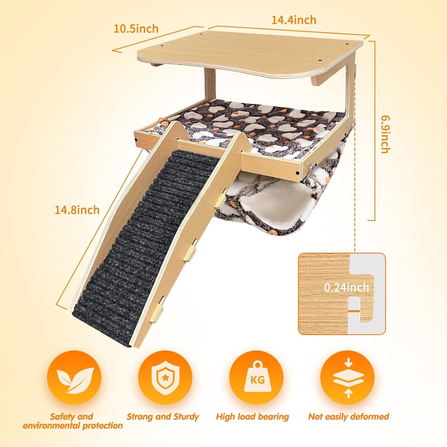 guinea-pig-hideout-natural-wood-removable-guinea-pig-bed-small-animal-habitat-with-hanging-hammock-staircase-cushion-suitable-for-small-animals-to-hide-rest-play