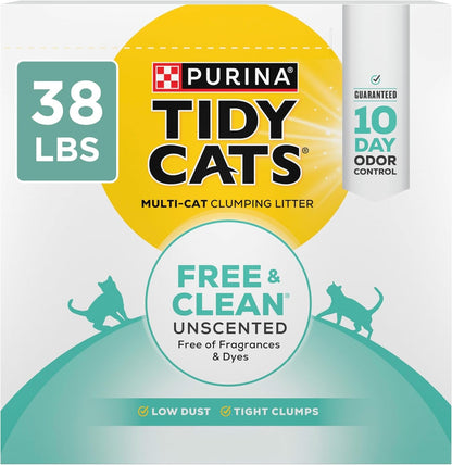 Purina Tidy Cats Free and Clean Unscented Clumping Cat Litter with Odor Control - 38 Lb. Box1