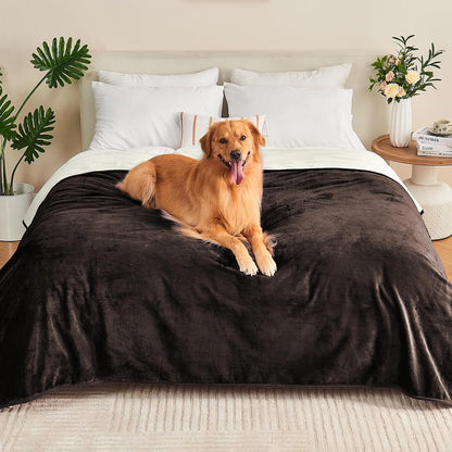 Waterproof Blanket 60"X80" for Adults, Reversible Waterproof Bed Cover for Dogs Cats Pets, Soft Leakproof Blanket for Bed Couch Sofa Furniture Protector, Dusty Pink/Off White10