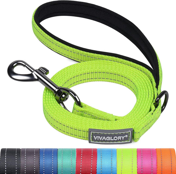 VIVAGLORY Dog Leash Puppy Leash for Collar, 3Ft X 1In, Black | with Soft Padded Handle for Training & Walking, Heavy Duty & Double Layer Nylon Pet Puppy47