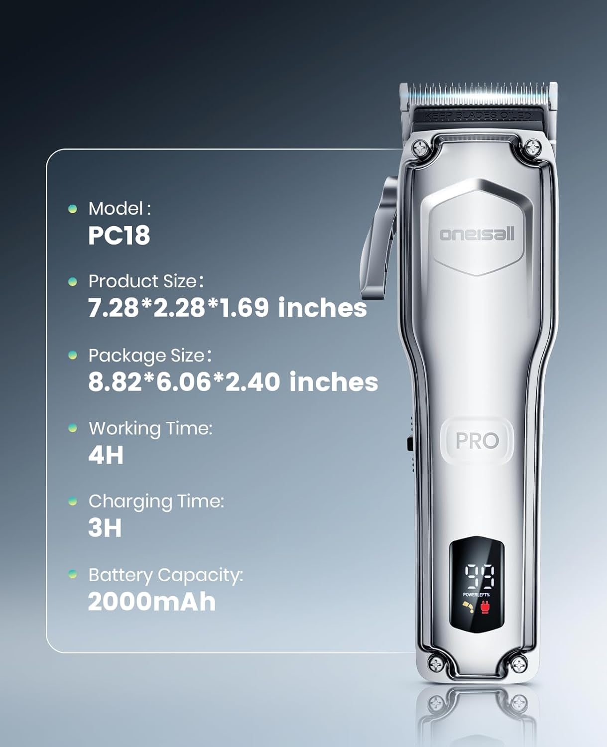 oneisall-pc18-dog-clippers-for-grooming-for-thick-coat-6800-rpm-high-speed-detachable-stainless-steel-blades-4-hours-of-battery-life-dog-shaver-for-thick-matted-knotted-hair
