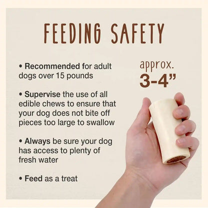 Cadet Stuffed Shin Bone, Long-Lasting Dog Chew Bones for Aggressive Chewers, High Protein Filled Bone Dental Chew for Dogs, Peanut Butter Flavor Filling, 3-4" for Small Dogs, 3 Pack4