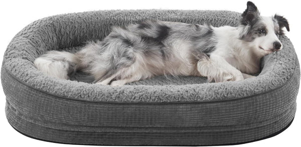 JOEJOY Orthopedic Dog Beds Large Sized Dog, XL Egg-Crate Memory Foam Pet Couch Bed with Bolster Sides, Waterproof Lining, Removable Washable Cover & Non-Slip Bottom, Grey29