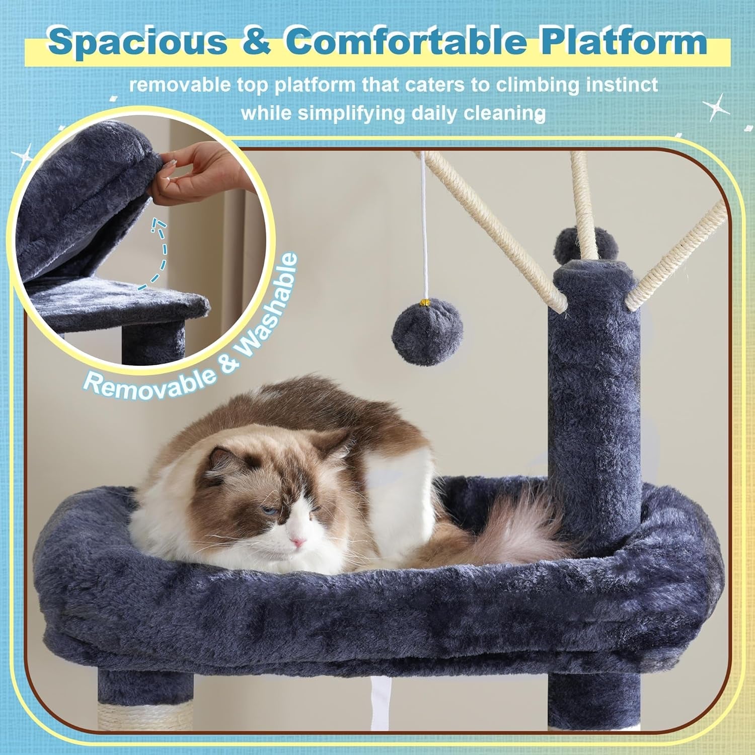 hey-brother-cat-tree-tower-with-3-condos-step-climbing-pathway-mpj081g-74-8-inches-scratching-post-with-3-house-hammock-large-basket-cozy-bed-sisal-board-toys-for-big-indoor-cats-smoky-gray
