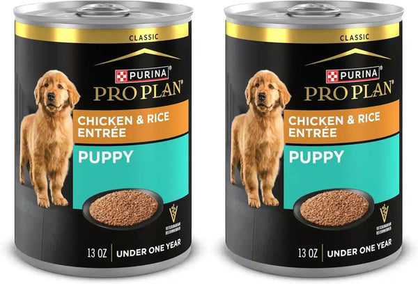 Purina Pro Plan Wet Puppy Food Pate, Wet Food Classic Chicken and Rice Entrée - (Pack of 12) 13 Oz. Cans11