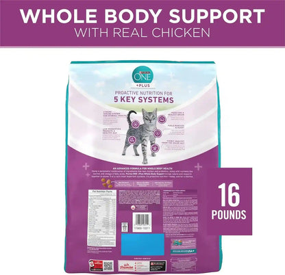 Purina ONE plus Whole Body Support with Chicken Dry Cat Food - 16 Lb. Bag8