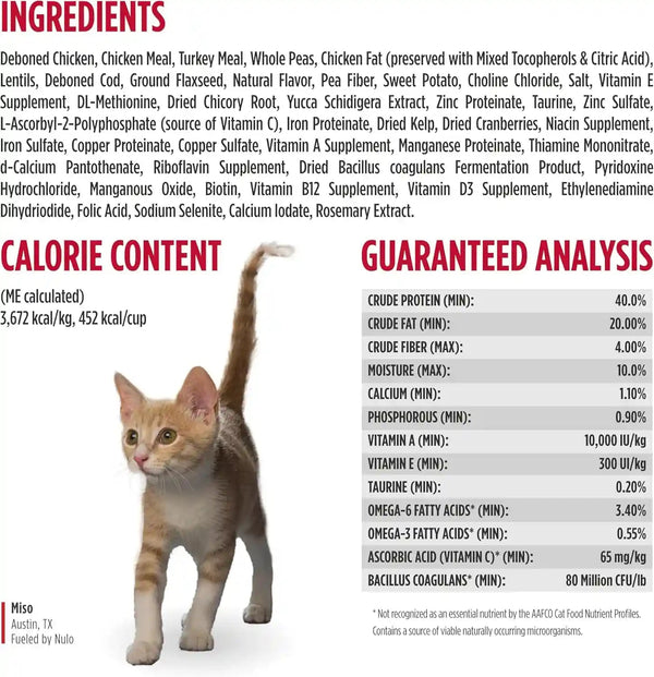 Nulo Freestyle Cat & Kitten Dry Food - Chicken & Cod Recipe, High Protein Grain Free Cat Food, Natural Kibble with Probiotics & Omega Fatty Acids, 4Lb Bag8