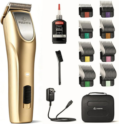 Professional Dog Clippers for Grooming Thick Curly Matted Coats | Detachable A5 Blade & Metal Guide Combs Kit for Horse Animal Breeds Low Noise Cordless Pet Hair Trimmer with 2 Speed Bluewave12