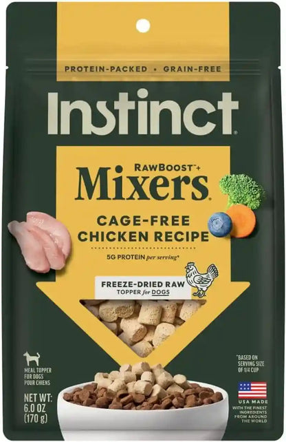 Instinct Freeze Dried Mixers, Dog Food Toppers, Gut Health, 5.5 Oz. Bag30