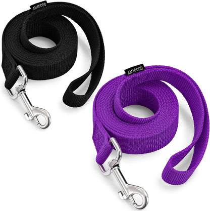 AMAGOOD 6 FT Puppy/Leash, Strong Traditional Style with Easy to Use Collar Hook, Great for Small, Medium and Large Dogs (5/8In X 6 Ft, Purple)40