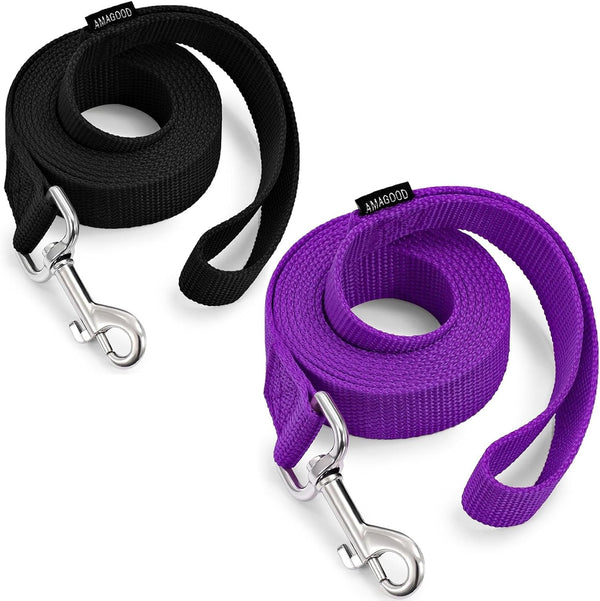 AMAGOOD 6 FT Puppy/Leash, Strong Traditional Style with Easy to Use Collar Hook, Great for Small, Medium and Large Dogs (5/8In X 6 Ft, Purple)40
