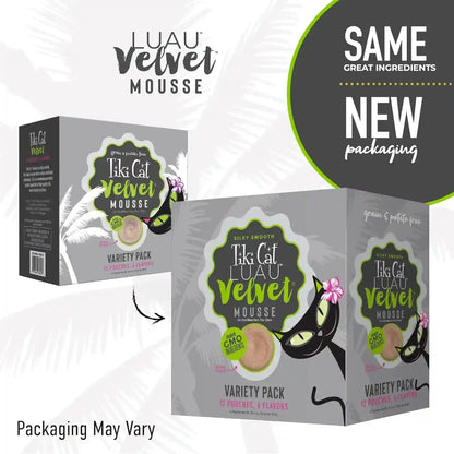 Tiki Cat Velvet Mousse, Protein Blend in Broth Variety Pack, Complete Nutrition for Balanced Diet, Wet Cat Food for All Life Stages, 2.8 Oz. Pouch (Pack of 12)4