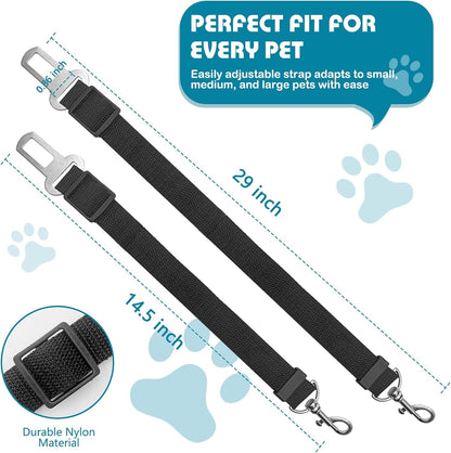 2 Pack Adjustable Dog Car Seat Belt, Heavy Duty Nylon Pet Safety Leash5