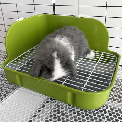 Rabbit Litter Box, Bunny Litter Box, Guinea Pig Potty Trained, Square Small Animal Toilet Potty Pan for Rabbit Guinea Pig Ferret Hamster Chinchilla (Grass Green)7