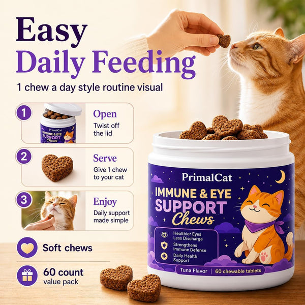 Primalcat Immune & Eye Health Support Cat Chews (60 Chews)6