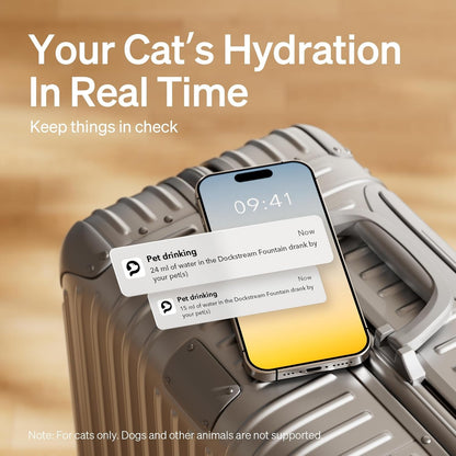 PETLIBRO Cat Water Fountain, App Monitoring Pet Fountains for Cats Indoor with Stainless Steel Tray, 2.5L/84Oz Dockstream Automatic Water Dispenser for Drinking, 2.4G Wi-Fi Smart Bowl Inside3