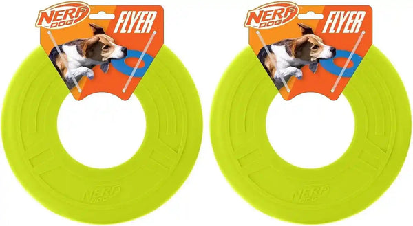 Nerf Dog Atomic Flyer Outdoor Dog Toy, 10 Inch Flying Disc Dog Fetch Toy, Rubber Dog Toy for Medium Dogs and Large Dogs, Orange15