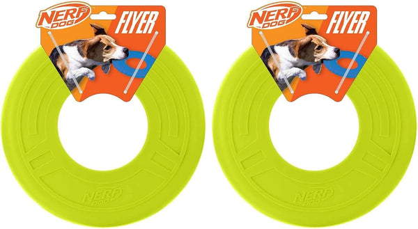 Nerf Dog Atomic Flyer Outdoor Dog Toy, 10 Inch Flying Disc Dog Fetch Toy, Rubber Dog Toy for Medium Dogs and Large Dogs, Orange15