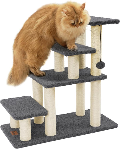 Pawque Dog Stairs & Cat Scratching Post Pet Steps for High Beds Couch | High-Strength Boards Holds up to 150 Lbs for Indoor Small Cats Kittens Dogs Climbing Playing, 3 Combination Options, 3 Steps8