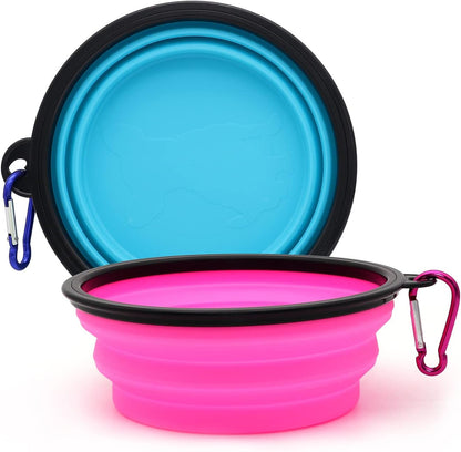2-Pack Small Dog Travel Bowl, Collapsible Bowls for Dogs | Foldable Cat Water Bowl, Portable Pet Feeding Watering Traveling Dish (Black & Orange)8