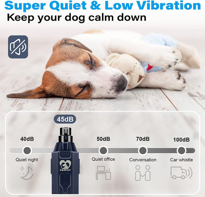 Casfuy 6-Speed Dog Nail Grinder - Newest Enhanced Pet Nail Grinder Super Quiet Rechargeable Electric Dog Nail Trimmer Painless Paws Grooming & Smoothing Tool for Large Medium Small Dogs (Blue)4