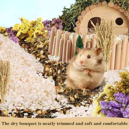 Sukh 60PCS Hamster Sprays - Natural Flower Herb Bedding & Habitat Decor | Natural Grain and Herb Sprays for Syrian & Dwarf Hamsters, Gerbils, Rabbits and Small Pets, for Foraging and Cage Enrichment7