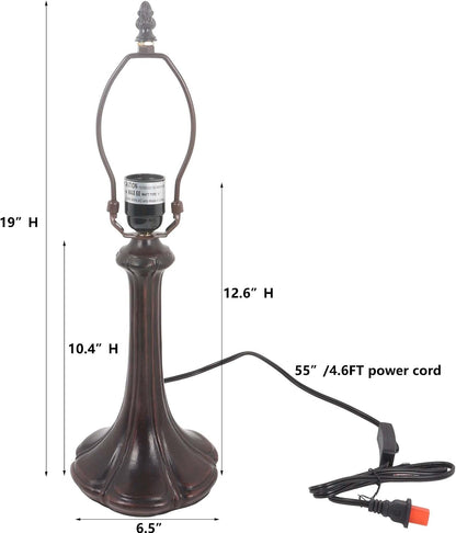 B10021 Antique Brown Alloy Table Lamp Base with E26 Socket, 6.5" Hx19 H4