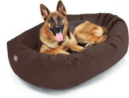 Majestic Pet 32 Inch Suede Calming Dog Bed Washable – Cozy Soft round Dog Bed with Spine Support for Dogs to Rest Their Head - Fluffy Donut Dog Bed 32X23X7 (Inch) - round Pet Bed Medium – Sage56