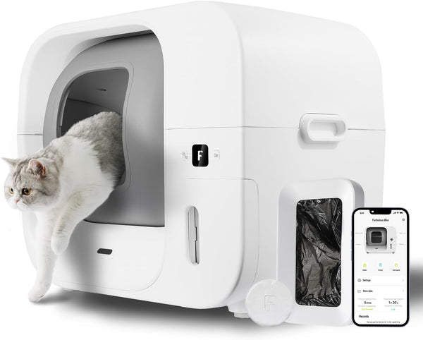 Furbulous True Odor-Free Self Cleaning and Packing Litter Box, Automatic Cat Litter Box with Self-Pack and Refill System, APP Control, Extra Large Space for 3.3-22 Lbs Cats, Upgraded Version1