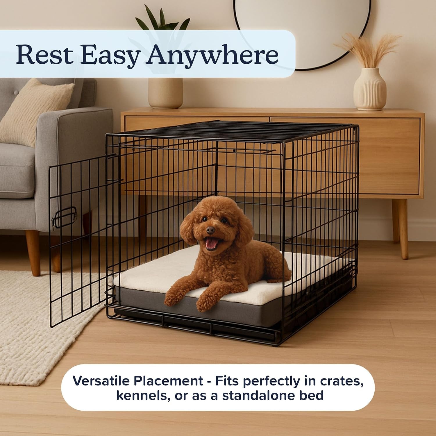 orthopedic-dog-bed-2-layer-memory-foam-crate-mat-with-machine-washable-sherpa-cover-20x15-pet-bed-for-small-dogs-up-to-20lbs-by-petmaker-gray