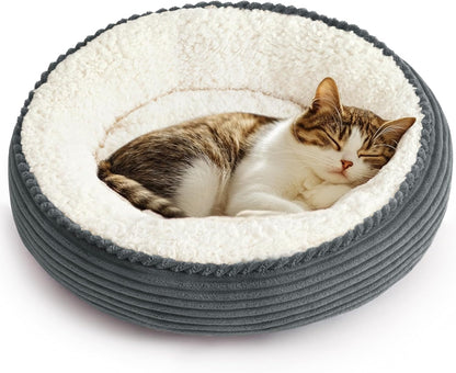 Love'S Cabin round Donut Cat and Dog Cushion Bed, 20In Bed for Cats or Small Dogs, Anti-Slip & Water-Resistant Bottom, Super Soft Durable Fabric Pet Beds, Washable Luxury Cat & Dog Bed Gray29