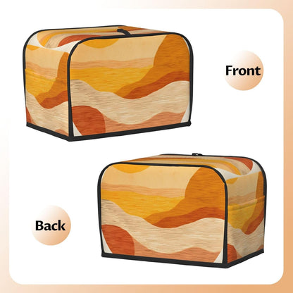 Morden Art Print Toaster Cover 2 Slice Long Slot, Orange Bread Maker Cover Washable Dust Protection Kitchen Small Appliance Toaster Oven Cover for 2 Slice5