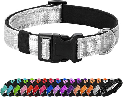 Reflective Dog Collar Padded with Soft Neoprene Breathable Quick Release Basic Dog Collars for Medium Dogs Purple Girl15