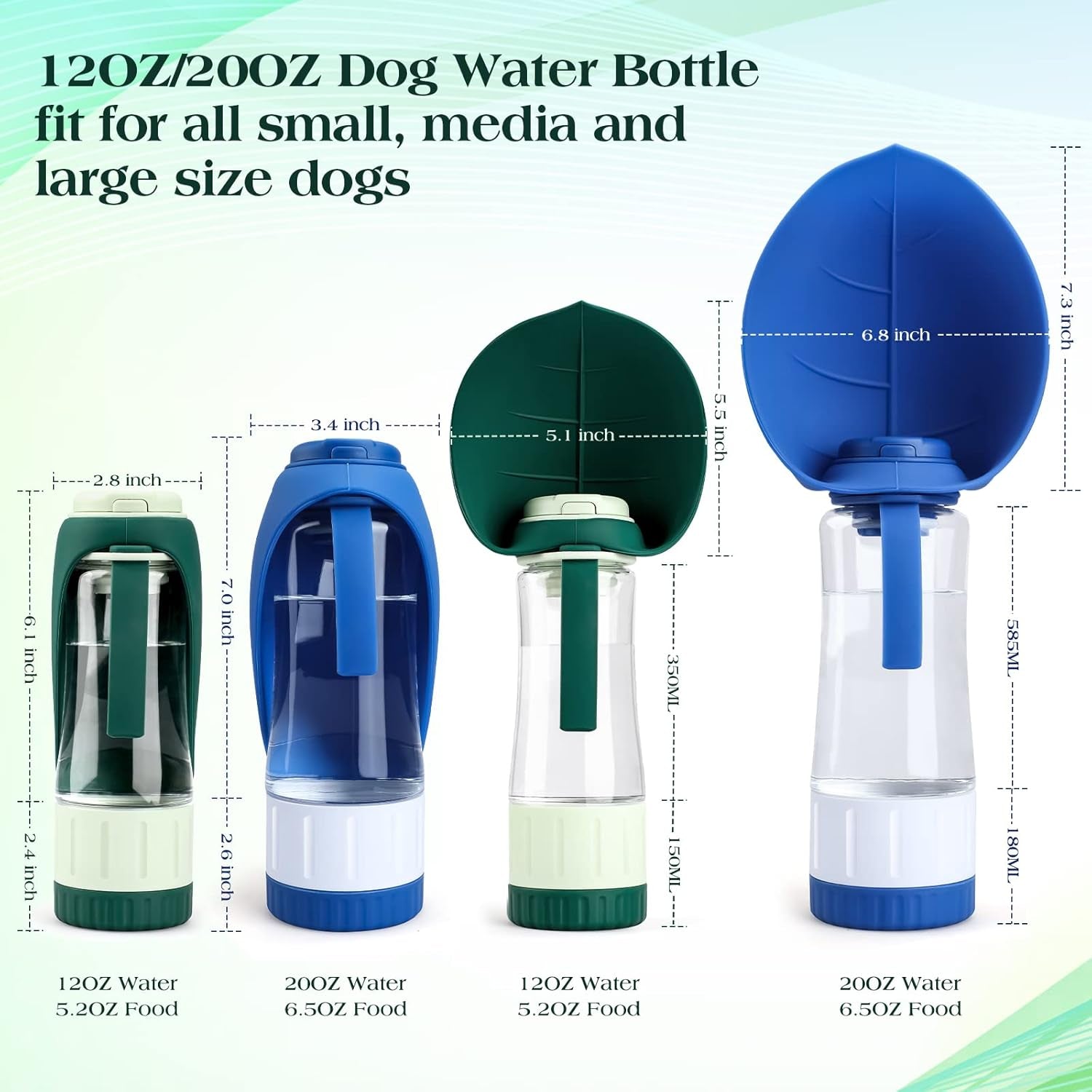 tiovery-upgraded-dog-water-bottle-portable-dog-cat-puppy-pet-water-dispenser-feeder-with-drinking-cup-and-food-container-leak-proof-for-outdoor-walking-travel-hiking-12oz