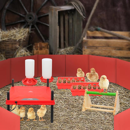 Chick Brooder Box Small Animal Playpen Chick Starter Kit Brooding Playpen with Chicks Heating Plate Perch Feeder Waterer for Duck and Quail Chicken Supplies3