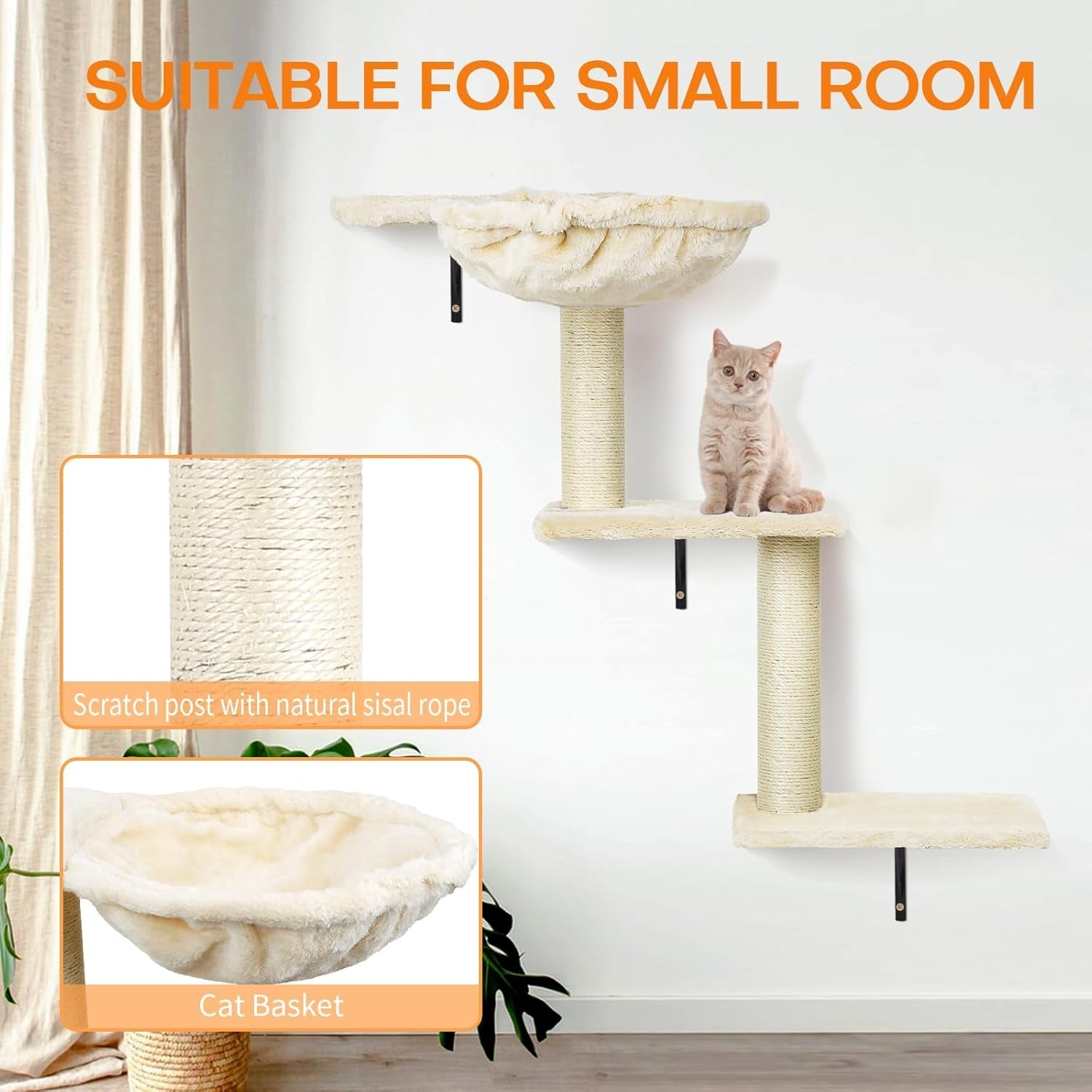 cat-wall-shelves-space-saving-wall-mounted-cat-climbing-set-for-large-cats-multi-level-climbing-system-wall-furniture-bed-steps-hammock-wall-scratcher-indoor-cat-40-lbs-small-place-corner-room